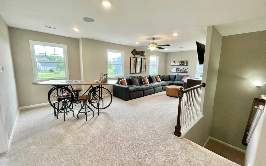 Photo of the upstairs loft at the Elmsted model in Castleton by Boyd Homes